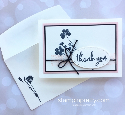 Create a simple thank you card using Stampin Up Love What You Do and Stamparatus - Mary Fish StampinUp envelope