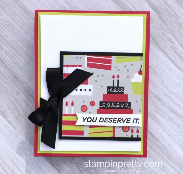 Create a simple birthday card with Birthday Bound Specialty Designer Series Paper - Mary Fish cake