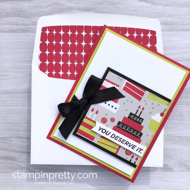 Create a simple birthday card with Birthday Bound Specialty Designer Series Paper - Mary Fish cake idea