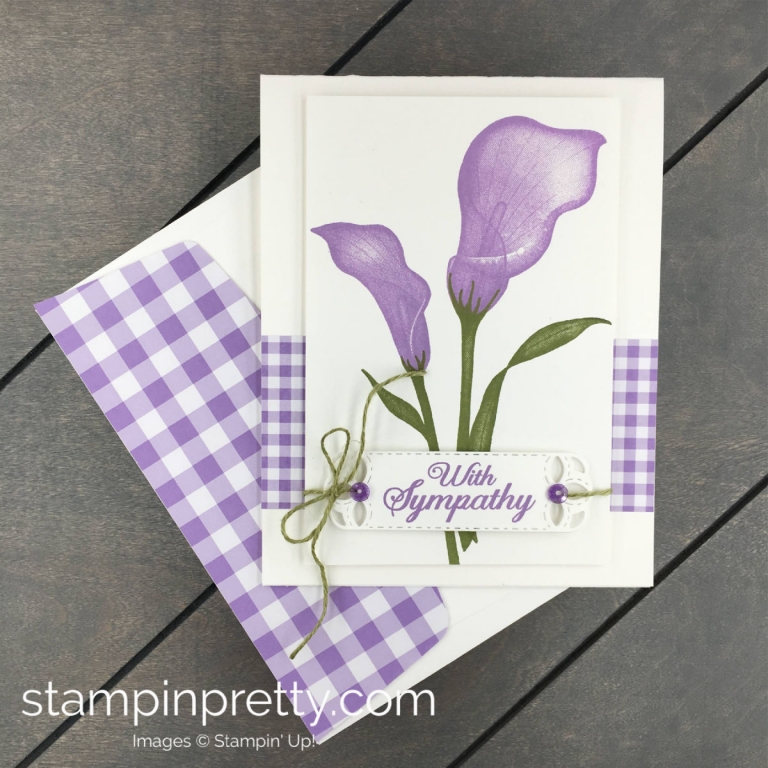 Learn how to create this sympathy card using the Lasting Lily Sale-a-Bration Stamp Set by Stampin' Up! Mary Fish, Stampin' Pretty - Simple Sympathy Cards