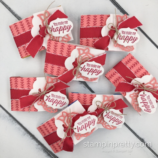 Learn how to create these Mini Ghirardelli Treat Holders using Stampin' Up! All My Love Suite created by Mary Fish, Stampin' Pretty(1)