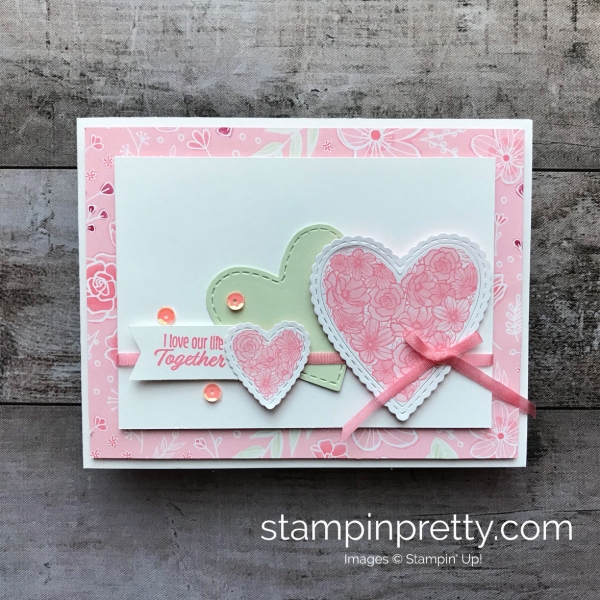 Learn how to create this love valentines card using the Meant to Be Bundle by Stampin' Up! Created by Mary Fish, Stampin' Pretty!