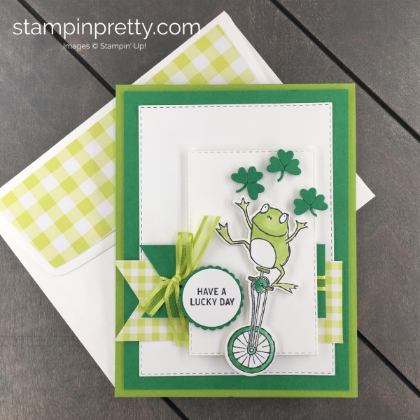 Learn How to Create this St Patrick's Day Card using the So Hoppy Together Stamp Set and coordinating Hoppy For You Dies by Stampin' Up! Mary Fish, Stampin' Pretty