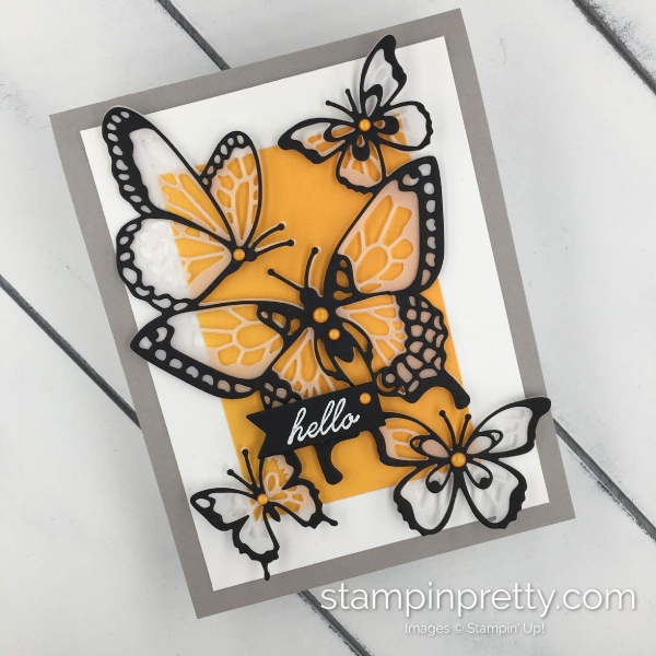 Learn how to create this handmade card using the Beauty Abounds Cling Bundle by Stampin' Up! Butterflies. Mary Fish, Stampin' Pretty