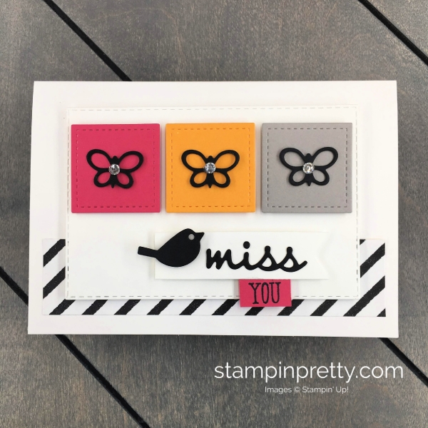 Create this miss you note card using the Well Said Bundle from Stampin' Up! Mary Fish, Stampin' Pretty
