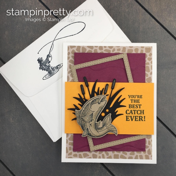 Create this Father's Day Card using the Best Catch Bundle by Stampin' Up! Card created by Mary Fish, Stampin' Pretty