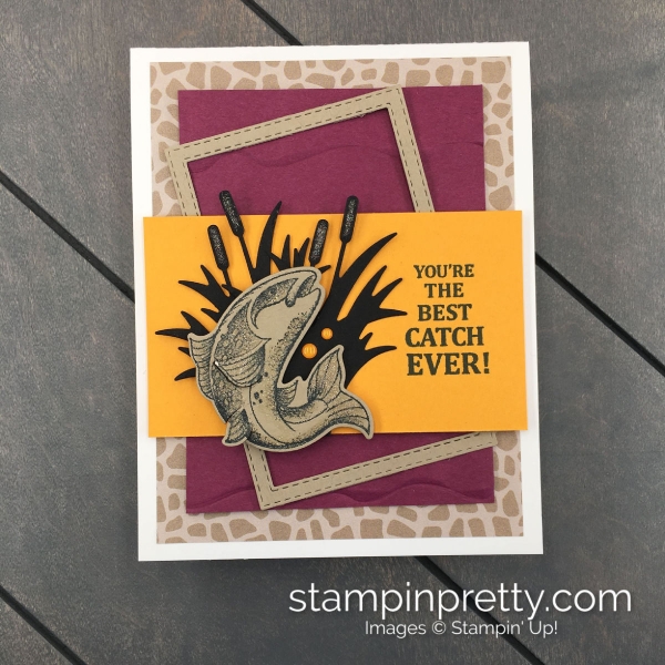 Create this Father's Day Card using the Best Catch Bundle by Stampin' Up! Card created by Mary Fish, Stampin' Pretty