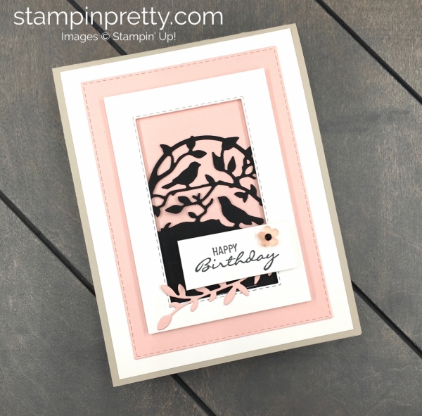 Create a simple card using Stampin Up Botanical Bliss and Botanical Tag Dies - Mary Fish Stampin Pretty Ideas