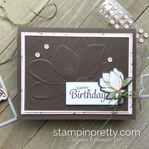 Create this Birthday Card using the Magnolia 3D Embossing Folder by Stampin' Up! Card by Mary Fish, Stampin' Pretty