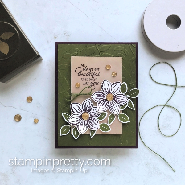 Floral Essence Bundle & Leaf Punch by Stampin' Up! Card created by Mary Fish, Stampin' Pretty