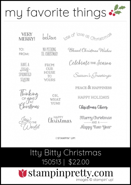 Mary Fish, Stampin' Pretty My Favorite Things 2019 Stampin' Up! Holiday Catalog - Itty Bitty Christmas Stamp Set
