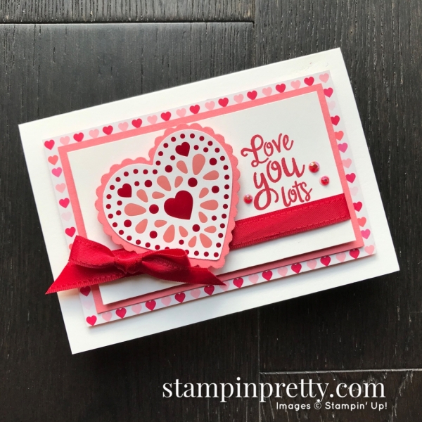Sneak Peek From My Heart Suite from Stampin' Up! Valentine Note Card by Mary Fish, Stampin' Pretty