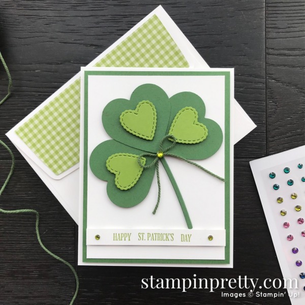 Happy St Patricks Day Heart Card by Mary Fish, Stampin' Pretty Heart Punch Pack by Stampin' UP!