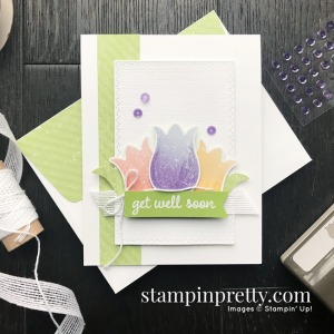 Pleased As Punch Designer Series Paper by Stampin' Up! Tulips and Get Well Soon Card by Mary Fish, Stampin' Pretty