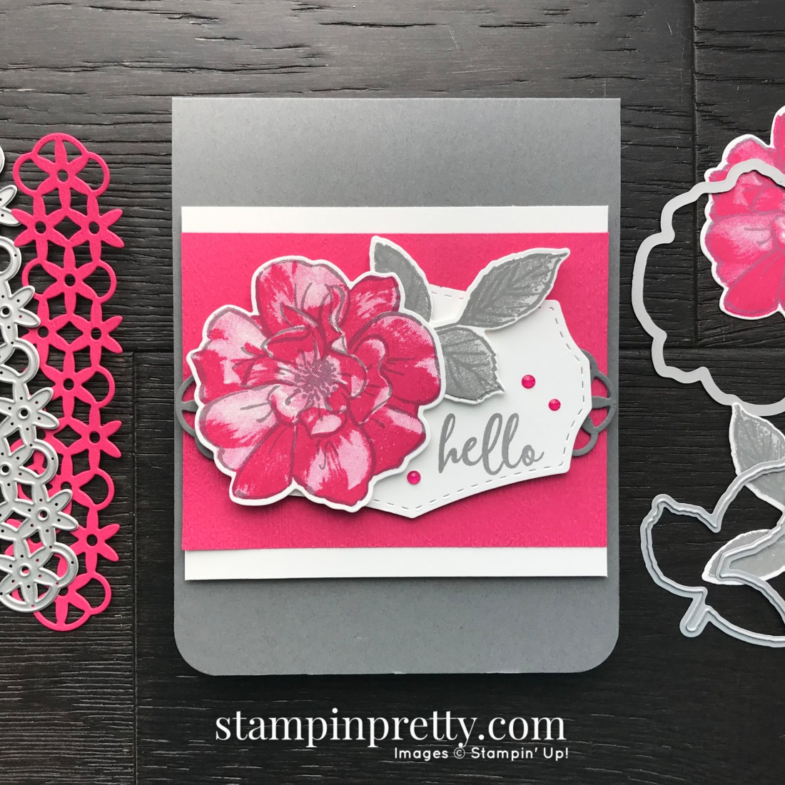 To A Wild Rose Stamp Set and Wild Rose Dies from Stampin' Up! Card by Mary Fish, Stampin' Pretty