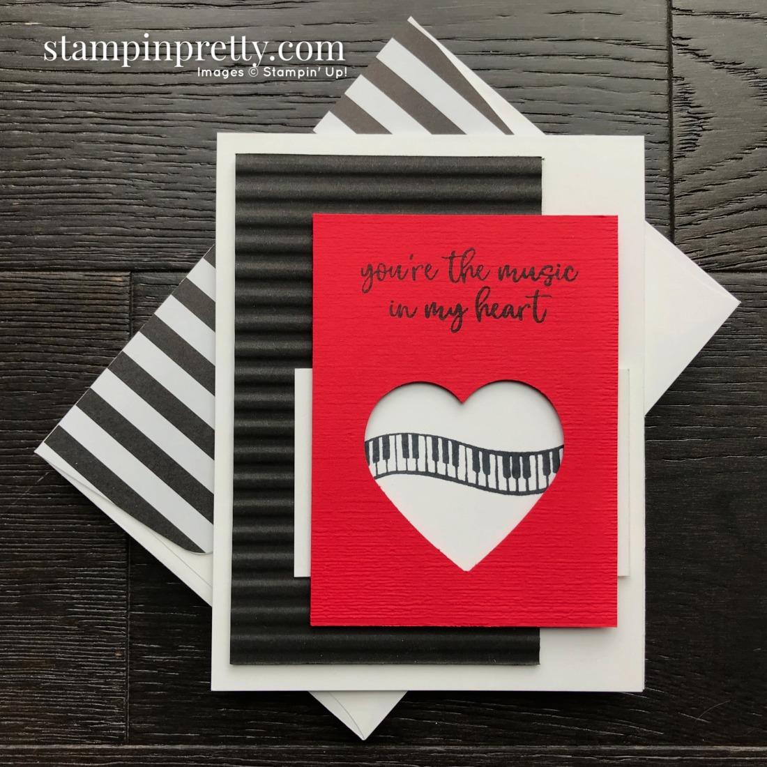 Create this handmade card using the Music From the Heart Stamp Set by Stampin' Up! Card by Mary Fish, Stampin' Pretty