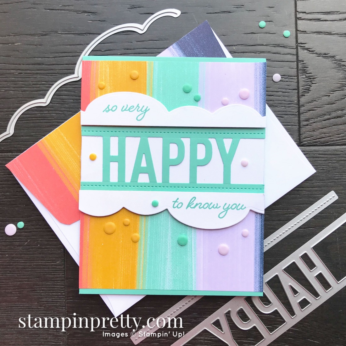 Create this card using the So Much Happy Bundle from Stampin' Up! Card exclusive to customers of Mary Fish, Stampin' Pretty