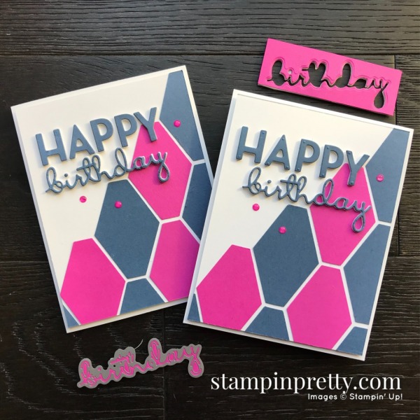 Magenta Madness & Misty Moonlight from Stampin' Up! Happy Birthday Card by Mary Fish, Stampin' Pretty
