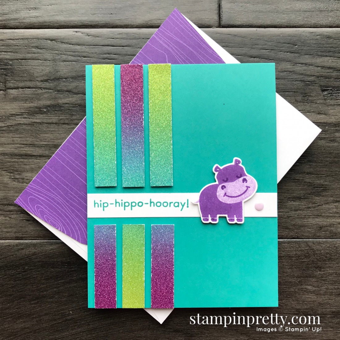 Hippo & Friends Bundle from Stampin' Up! Card created by Mary Fish, Stampin' Pretty