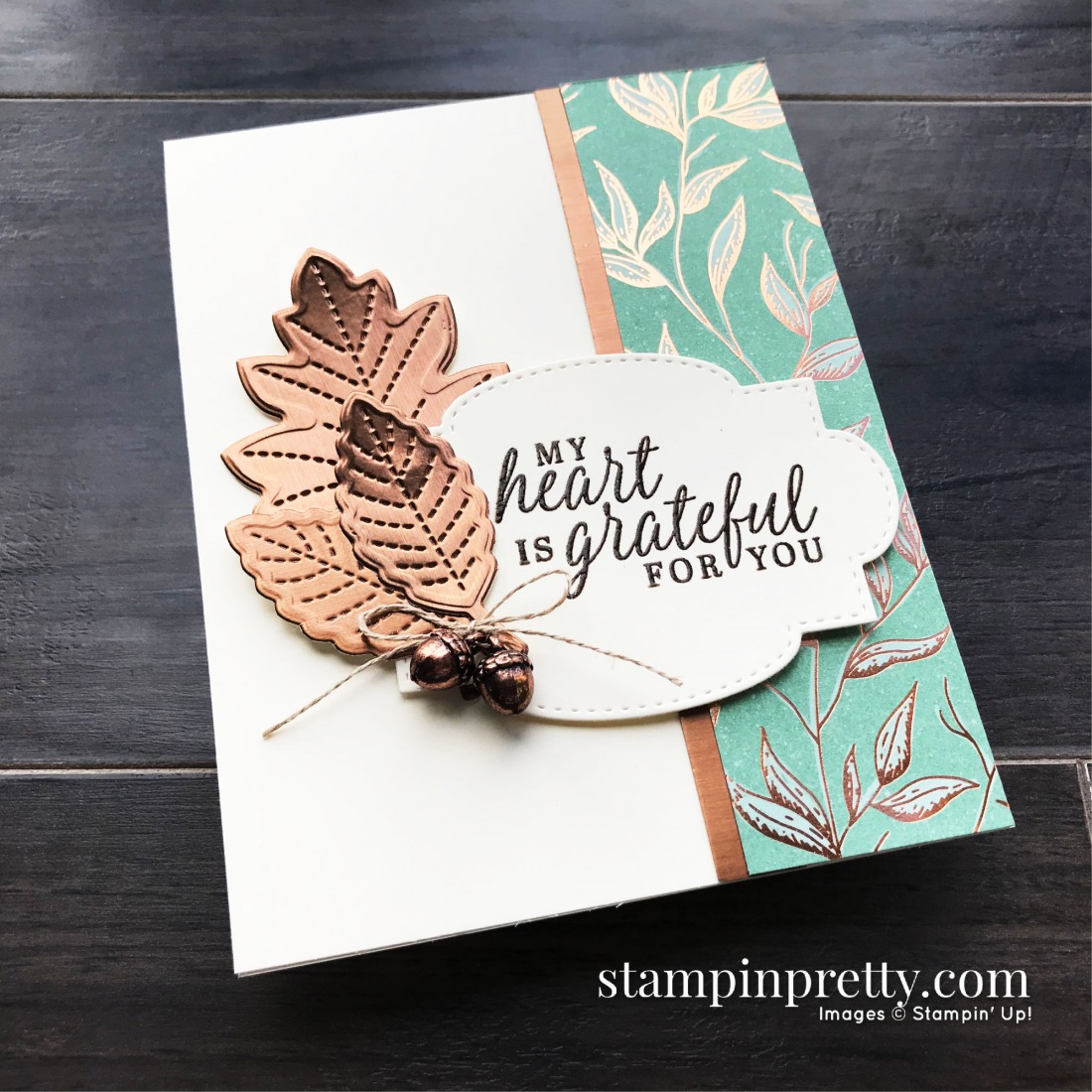 Stampin' Up! Brushed Metallic Autumn Thank You Card