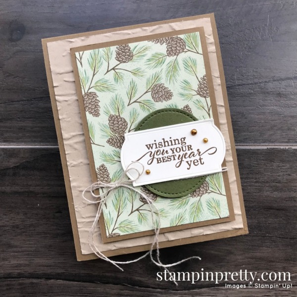 Create this Masculine Birthday Card using Poinsettia Place Designer Series Paper from Stampin' Up! Card by Mary Fish, Stampin' Pretty