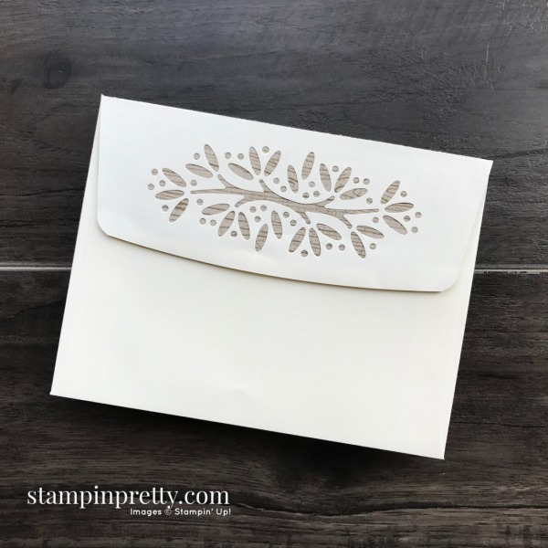 Create this Masculine Envelope using Envelopes Dies and Poinsettia Place Designer Series Paper from Stampin' Up! Card by Mary Fish, Stampin' Pretty
