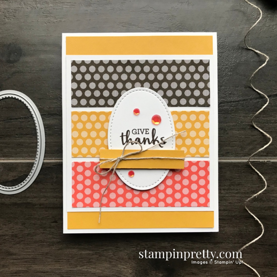 Create this card using the Arrange a Wreath Stamp Set & 6x6 Designer Series Paper from Stampin' Up! Card my Mary Fish, Stampin' Pretty