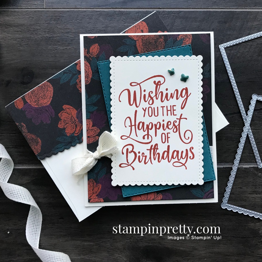 Create this card using the Happiest of Birthdays Stamp Set by Stampin' Up! Card by Mary Fish, Stampin' Pretty