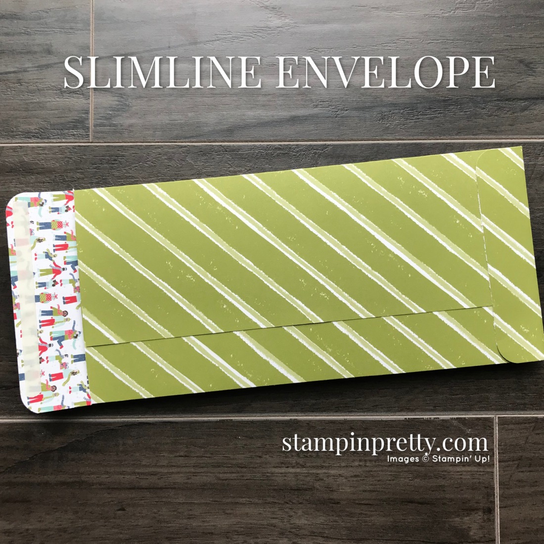 Trimming the Town Slimline Card & FREE Slimline Envelope Template