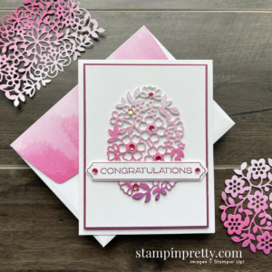 RETIRING Vine Design Bundle and Artistry Blooms DSP from Stampin' Up! Congratulations Card by Mary Fish, Stampin' Pretty