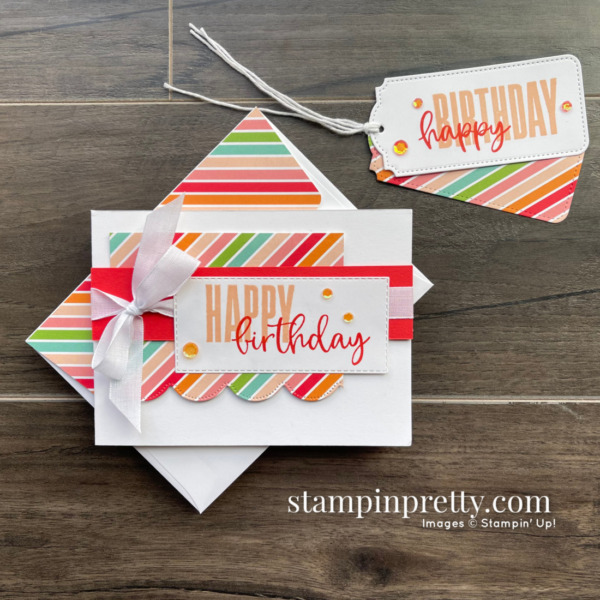 Create this Happy Birthday Card and Gift Tag using the Biggest Wish Stamp Set from Stampin' Up! Mary Fish, Stampin' Pretty