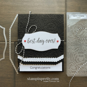 Create this wedding card using the In Symmetry Stamp Set from Stampin' Up! Card by Mary Fish, Stampin' Pretty Sketch 25