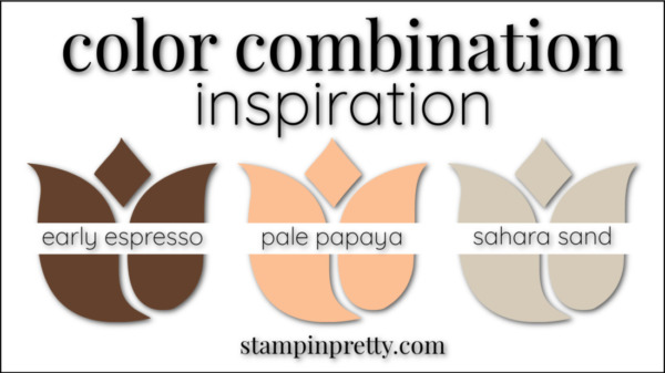 Stampin' Pretty Color Combinations Pale Papaya, Early Espresso, Sahara Sand