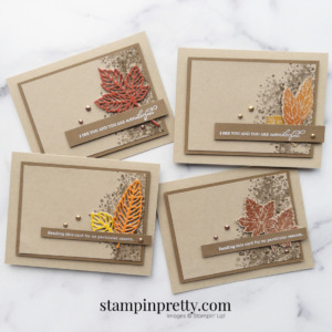 Create these simple cards using the Gorgeous Leaves Bundle from Stampin' Up! Mary Fish, Stampin' Pretty Earn Tulip Rewards
