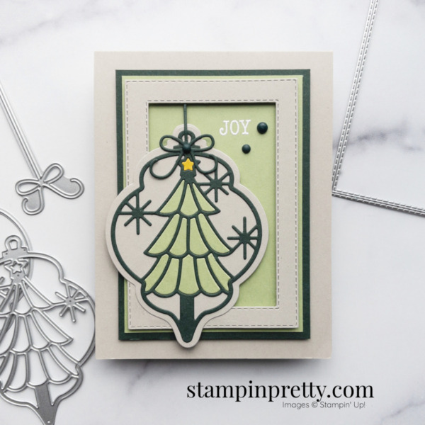 Create this Joy Card using the Bright Baubles Bundle from Stampin' Up! Card by Mary Fish, Stampin' Pretty Shop Online 24_7