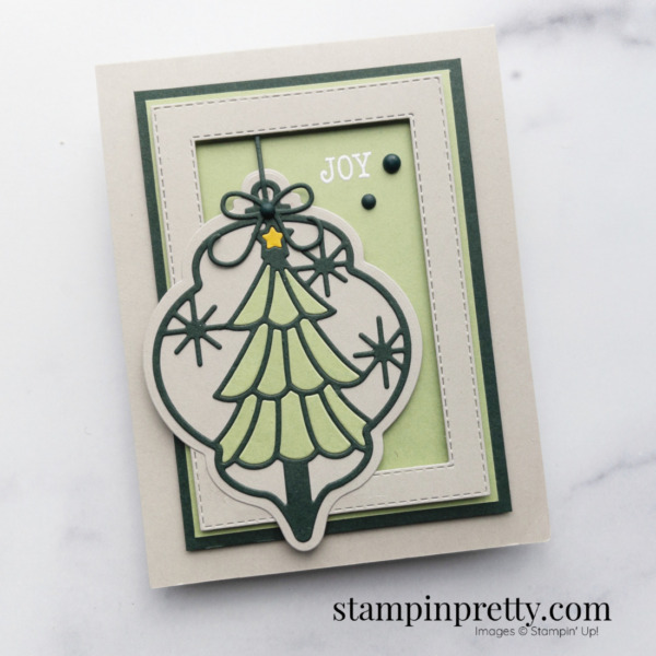 Create this Joy Card using the Bright Baubles Bundle from Stampin' Up! Card by Mary Fish, Stampin' Pretty Shop Online