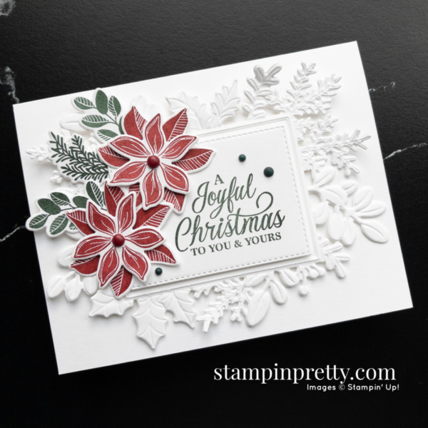 A Joyful Christmas to You and Yours Card using the Merriest Moments Bundle from Stampin' Up! Mary Fish, Stampin' Pretty