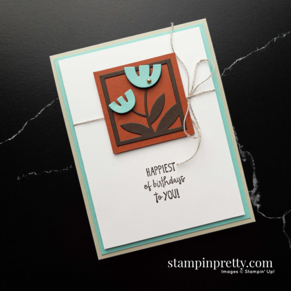 Create this card using the All Squared Away Bundle by Stampin' Up! Mary Fish, Stampin' Pretty Shop Online 24-7 Earn Tulip Rewards