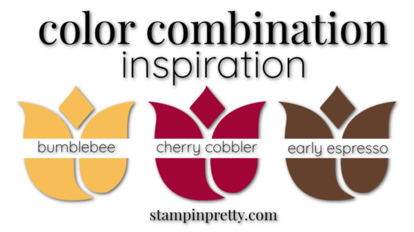 Stampin' Pretty Color Combinations Bumblebee, Cherry Cobbler, Early Espresso