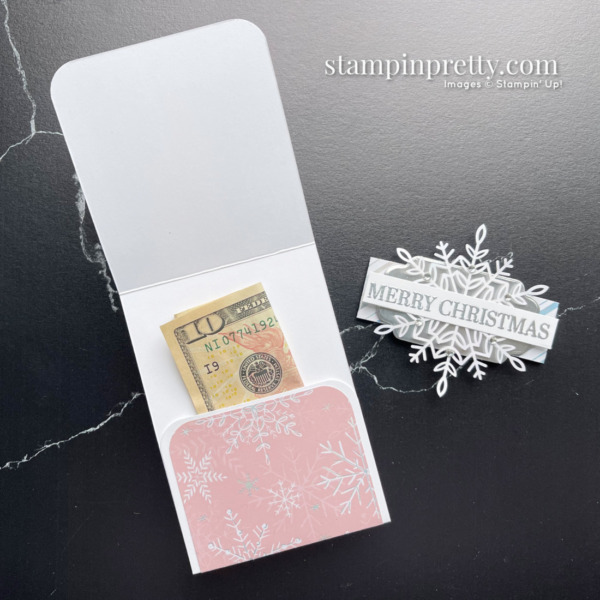 Create a Super Simple Christmas Gift Card Holder with Belly Band & Wonderful Snowflakes by Stampin' Up! Mary Fish, Stampin' Pretty