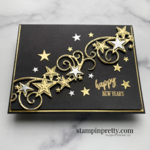 Create this card with the Stitched Stars Dies, Silver and Gold Foil from Stampin