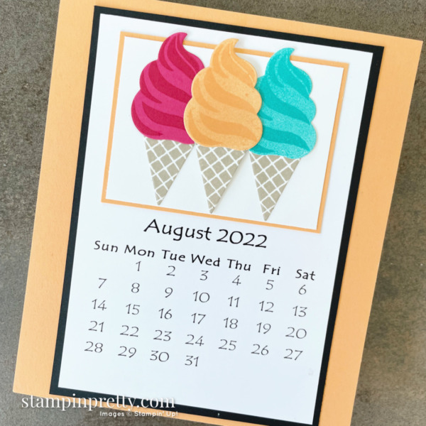 Linda White's Annual 2022 Calendar Shared by Mary Fish, Stampin' Pretty - August