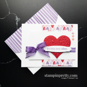 SNEAK PEEK! ALL NEW Stampin' Up! Sweet Talk DSP Love & Happiness Bundle. Love Card by Mary Fish Stampin' Pretty