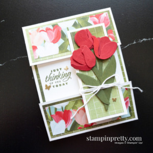 Create this fun fold card using the Flowering Tulips Bundle from Stampin' Up! Thinking of You card by Mary Fish, Stampin' Pretty