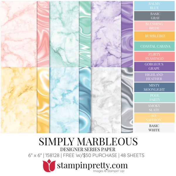 SIMPLY MARBLEOUS DSP Coordinating Colors 158128 Stampin' Pretty Mary Fish Shop Online 24-7