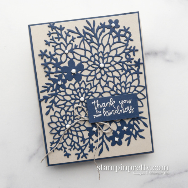 A Thank You Card with Detailed Dahlias Dies (Retiring)!