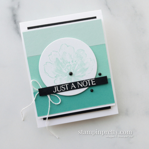 Create this color block just a note card with the Flowing Flower Stamp Set by Stampin' Up! Mary Fish, Stampin' Pretty