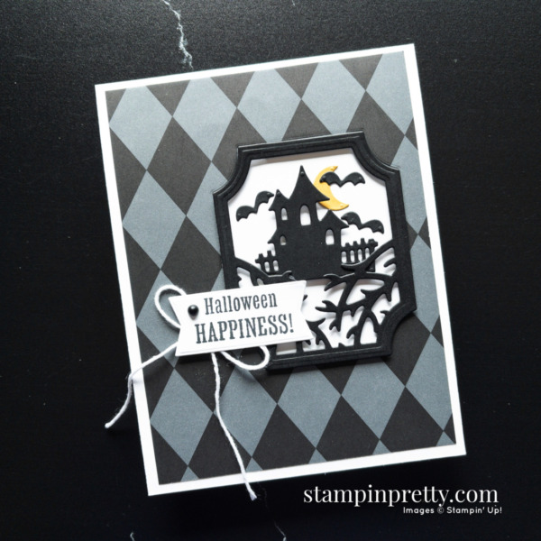 Create this cute Halloween Happiness Card using the Scary Cute Bundle and Black & White Designs DSP from Stampin' Up! Mary Fish Stampin' Pretty