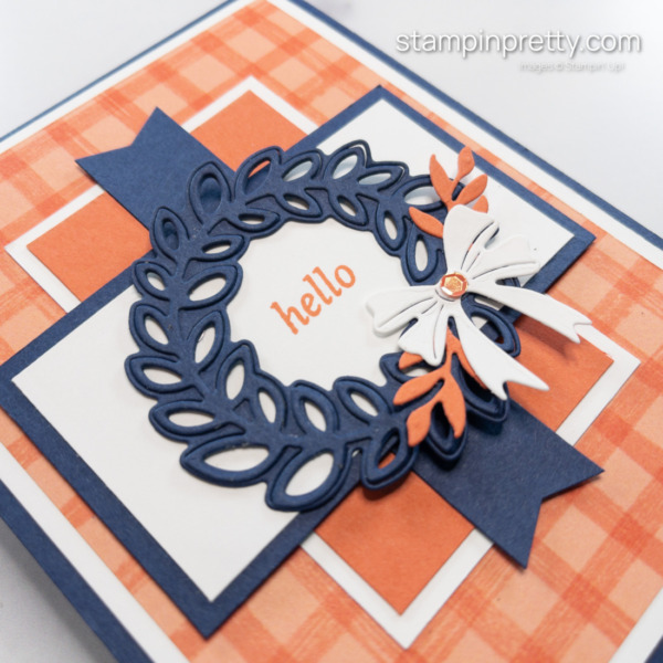 Create a Hello Card using the Cottage Wreath Bundle from Stampin' Up! Card by Mary Fish, Stampin' Pretty