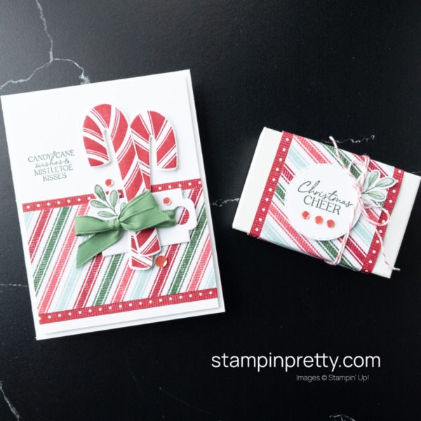 Create this Christmas Card and coordinating Gift Card Holder using the Sweetest Christmas Suite Collection from Stampin' Up! Mary Fish, Stampin' Pretty